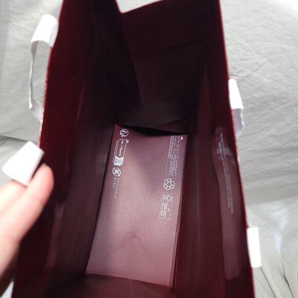 Gucci Red Glossy Gift Bag Reusable Shopping Logo Spell Out Empty 13.75 x 10 in - Picture 8 of 16